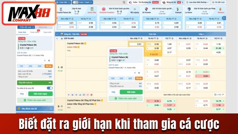 Biết đặt ra giới hạn khi tham gia cá cược