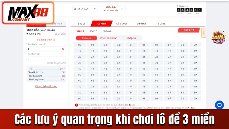 Các lưu ý quan trọng khi chơi Lô đề 3 miền