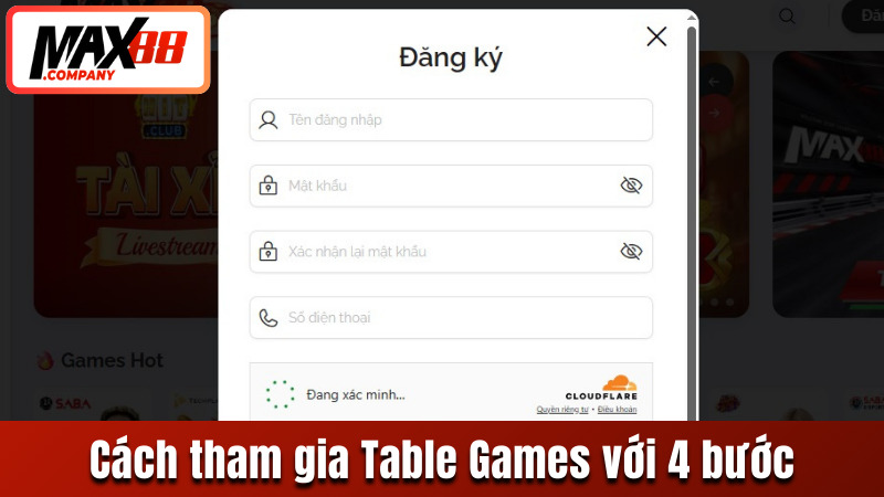 Cách tham gia Table Games chỉ với 4 bước