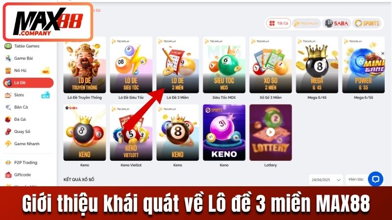 Giới thiệu khái quát nhất về Lô đề 3 miền MAX88