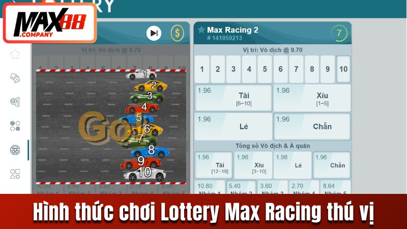 Hình thức chơi Lottery Max Racing thú vị
