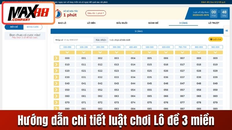 Hướng dẫn chi tiết luật chơi Lô đề 3 miền