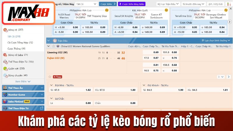 Khám phá các tỷ lệ kèo bóng rổ phổ biến