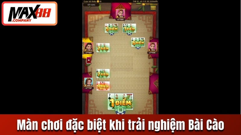 Màn chơi đặc biệt khi trải nghiệm Bài Cào
