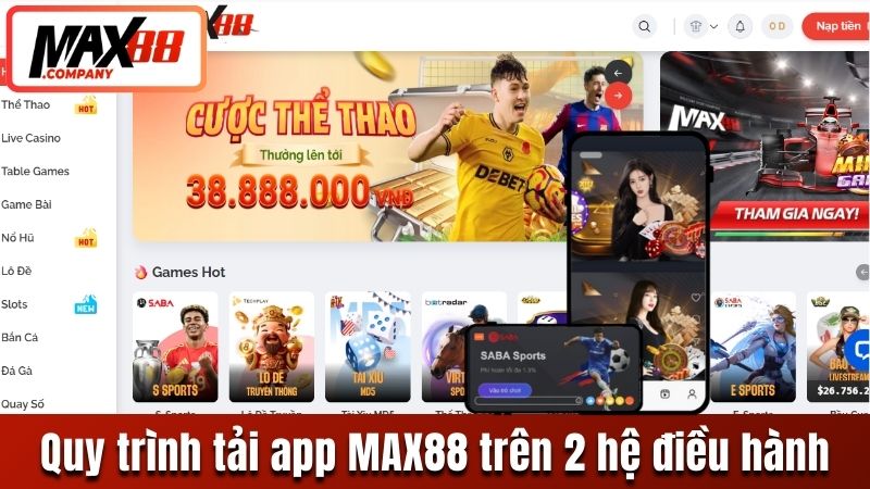 Hướng dẫn quy trình tải app MAX88 trên 2 hệ điều hành