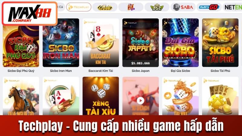 Sảnh Techplay - chuyên cung cấp nhiều Table Games hấp dẫn