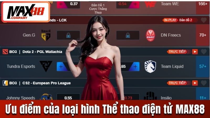Ưu điểm hấp dẫn của Thể thao điện tử MAX88