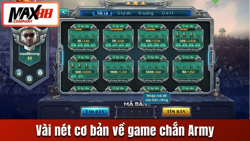 Vài nét cơ bản về game chắn Army